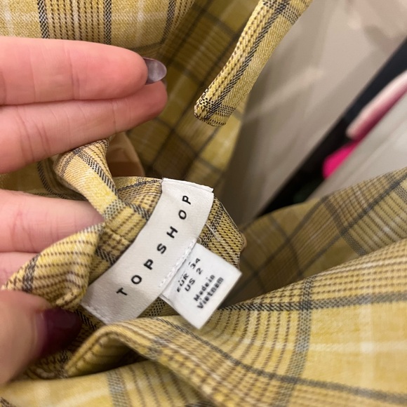 Topshop Yellow Plaid Women’s Blazer | Size 2 - Picture 11 of 11